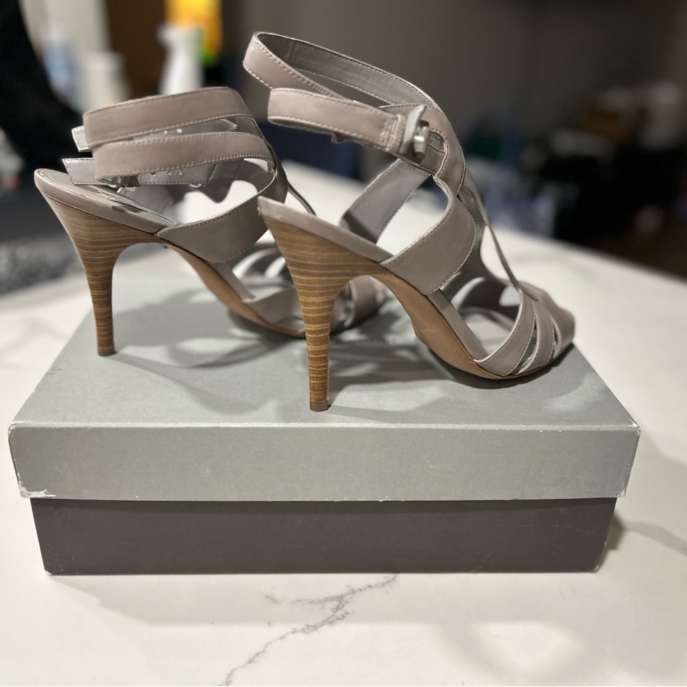 Classiques Entier GreyHavana Strappy Sandals | 4 Inch Heel - Size 11.5 | New